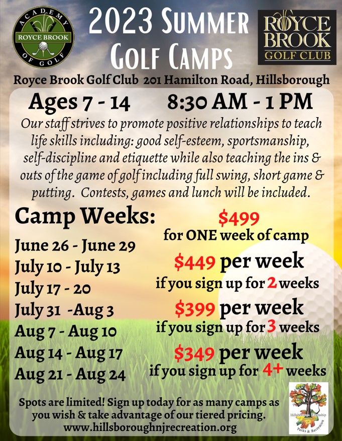 Hillsborough New Jersey Summer Golf Camps and Clinics